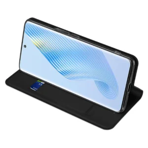 Dux Ducis Skin Pro Honor Magic5 atverčiamas card wallet su stoveliu dėklas telefonui juodos spalvos - Image 6