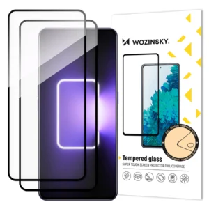 Wozinsky Full Glue Apsauginis stiklas 2x Apsauginis stiklas Realme GT Neo 5 / Realme GT3 9H Full Screen Black Frame Screen Protector