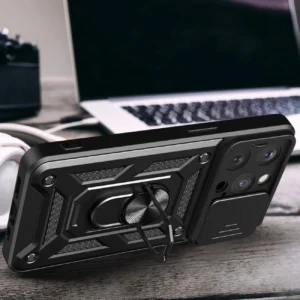 Armor Camshield su stoveliu ir Camera Apple iPhone 15 Pro Max Hybrid Armor Camshield - dėklas telefonui mėlynos spalvos - Image 4