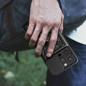 Armor Camshield su stoveliu ir Camera Apple iPhone 15 Pro Max Hybrid Armor Camshield - dėklas telefonui mėlynos spalvos - Image 7