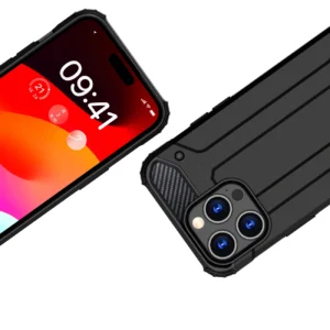 Apple iPhone 15 Pro Hybrid Armor - dėklas telefonui juodos spalvos - Image 3