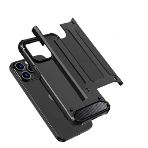 Apple iPhone 15 Pro Hybrid Armor - dėklas telefonui juodos spalvos - Image 5
