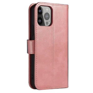 Wallet su stoveliu Apple iPhone 15 Plus Magnet - dėklas telefonui rožinės spalvos - Image 4