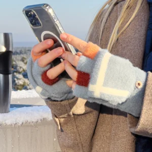 Moteriškos/vaikiškos žieminės pirštinės telefonui - baltos spalvos - Image 7