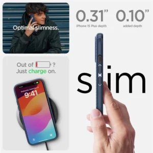 Spigen Mag Armor MagSafe, navy dėklas telefonui mėlynos spalvos - Apple iPhone 15 Plus - Image 5