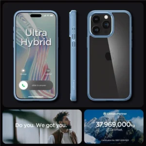 Spigen Ultra Hybrid, sierra dėklas telefonui mėlynos spalvos - Apple iPhone 15 Pro Max - Image 9