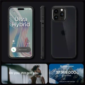 Spigen Ultra Hybrid Apple iPhone 15 Pro Max Frost dėklas telefonui juodos spalvos BLACK - Image 9