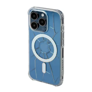 MagSafe Kingxbar PQY Crack Series silikoninis Apple iPhone 15 Pro Max - dėklas telefonui skaidrus