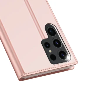 Dux Ducis Skin Pro Samsung S24 Ultra atverčiamas - dėklas telefonui rožinės spalvos - Image 3