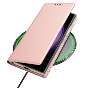 Dux Ducis Skin Pro Samsung S24 Ultra atverčiamas - dėklas telefonui rožinės spalvos - Image 5