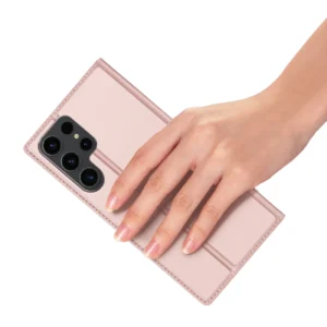 Dux Ducis Skin Pro Samsung S24 Ultra atverčiamas - dėklas telefonui rožinės spalvos - Image 7