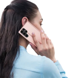 Dux Ducis Skin Pro Samsung S24 Ultra atverčiamas - dėklas telefonui rožinės spalvos - Image 9