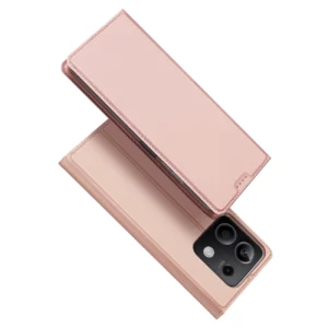 Dux Ducis Skin Pro atverčiamas ir card slot Xiaomi Redmi Note 13 5G - dėklas telefonui rožinės spalvos