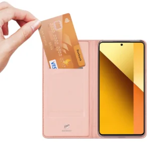 Dux Ducis Skin Pro atverčiamas ir card slot Xiaomi Redmi Note 13 5G - dėklas telefonui rožinės spalvos - Image 2