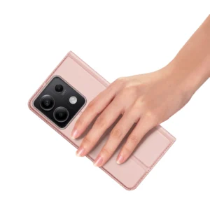 Dux Ducis Skin Pro atverčiamas ir card slot Xiaomi Redmi Note 13 5G - dėklas telefonui rožinės spalvos - Image 7