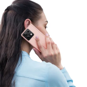 Dux Ducis Skin Pro atverčiamas ir card slot Xiaomi Redmi Note 13 5G - dėklas telefonui rožinės spalvos - Image 9