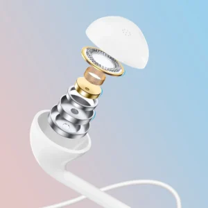 Dudao į ausis įkišamos laidinės mini jack 3.5mm ausinės baltos spalvos (X10S) - Image 6