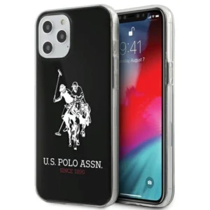 US Polo USHCP12LTPUHRBK Apple iPhone 12 Pro Max 6,7" dėklas telefonui juodos spalvos Shiny Big Logo