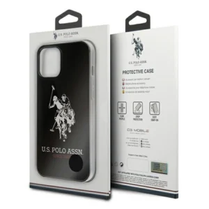 US Polo USHCP12LTPUHRBK Apple iPhone 12 Pro Max 6,7" dėklas telefonui juodos spalvos Shiny Big Logo - Image 5
