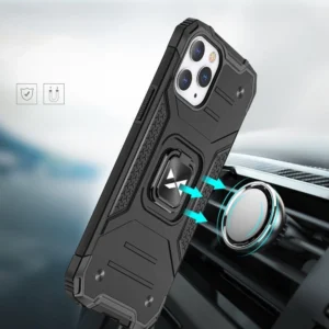Wozinsky Ring Armor su stoveliu Tough Rugged Apple iPhone 13 Pro dėklas telefonui rožinės spalvos - Image 6