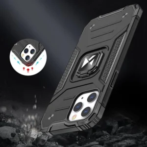 Wozinsky Ring Armor su stoveliu Tough Rugged Apple iPhone 13 Pro dėklas telefonui rožinės spalvos - Image 7