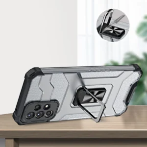Crystal Ring Kickstand Tough Rugged Cover Samsung Galaxy A72 4G juodos spalvos - Image 8