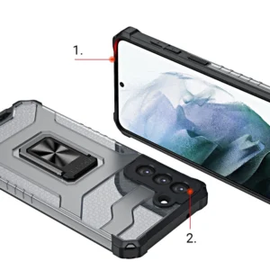 Crystal Ring Kickstand Tough Rugged Samsung Galaxy S21+ 5G (S21 Plus 5G) mėlynos spalvos - Image 6