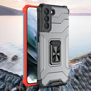 Crystal Ring Kickstand Tough Rugged Samsung Galaxy S21+ 5G (S21 Plus 5G) mėlynos spalvos - Image 8
