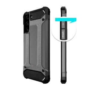 Hybrid Armor Tough Rugged Samsung Galaxy S22 Ultra dėklas telefonui juodos spalvos - Image 4