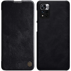 Nillkin Qin Xiaomi Redmi Note 11 Pro+ (China) / Redmi Note 11 Pro (China) / Mi11i HyperCharge Camera Protector Holster Flip dėklas telefonui juodos spalvos