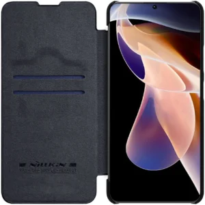 Nillkin Qin Xiaomi Redmi Note 11 Pro+ (China) / Redmi Note 11 Pro (China) / Mi11i HyperCharge Camera Protector Holster Flip dėklas telefonui juodos spalvos - Image 7
