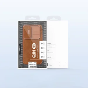 Nillkin Qin Leather Pro Samsung Galaxy S22+ (S22 Plus) Camera Protector Holster Flip dėklas telefonui juodos spalvos - Image 5