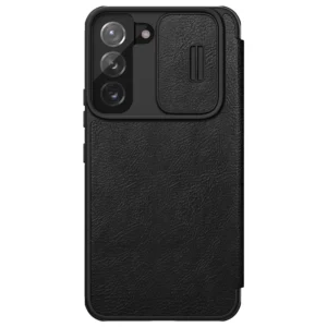 Nillkin Qin Leather Pro Samsung Galaxy S22+ (S22 Plus) Camera Protector Holster Flip dėklas telefonui juodos spalvos - Image 4