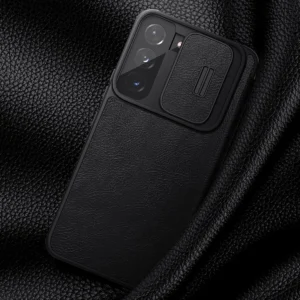 Nillkin Qin Leather Pro Samsung Galaxy S22+ (S22 Plus) Camera Protector Holster Flip dėklas telefonui juodos spalvos - Image 8
