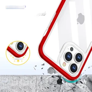 Skaidrus 3in1 Apple iPhone 13 Pro Max Frame Gel raudonos spalvos - Image 6