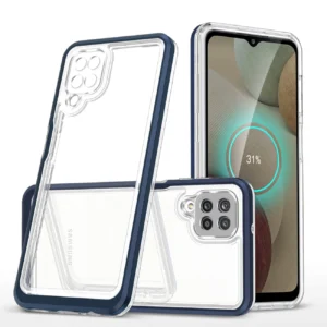 Skaidrus 3in1 Samsung Galaxy A12 5G Frame Gel dėklas telefonui mėlynos spalvos - Image 1