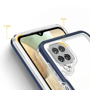 Skaidrus 3in1 Samsung Galaxy A12 5G Frame Gel dėklas telefonui mėlynos spalvos - Image 4