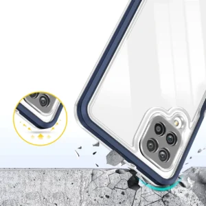 Skaidrus 3in1 Samsung Galaxy A12 5G Frame Gel dėklas telefonui mėlynos spalvos - Image 6