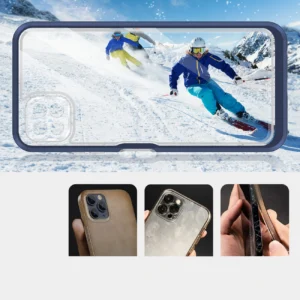 Skaidrus 3in1 Samsung Galaxy A22 5G Frame Gel dėklas telefonui mėlynos spalvos - Image 3