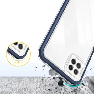 Skaidrus 3in1 Samsung Galaxy A22 5G Frame Gel dėklas telefonui mėlynos spalvos - Image 6