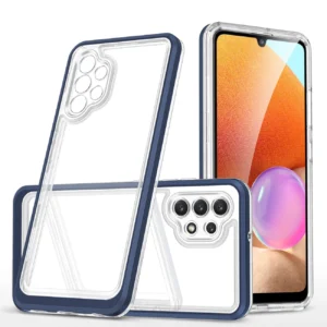 Skaidrus 3in1 Samsung Galaxy A32 5G Frame Gel dėklas telefonui mėlynos spalvos