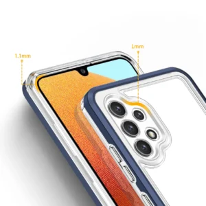 Skaidrus 3in1 Samsung Galaxy A32 5G Frame Gel dėklas telefonui mėlynos spalvos - Image 4