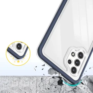 Skaidrus 3in1 Samsung Galaxy A32 5G Frame Gel dėklas telefonui mėlynos spalvos - Image 6