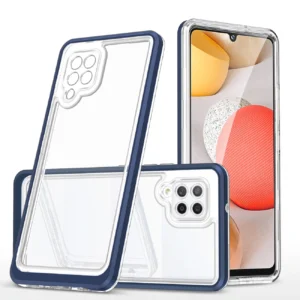 Clear 3in1 Samsung Galaxy A42 5G Frame Gel dėklas telefonui mėlynos spalvos