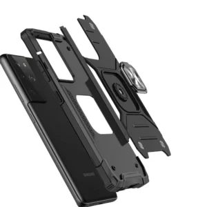 Wozinsky Ring Armor tough hybrid + magnetic holder Samsung Galaxy S22 Ultra dėklas telefonui juodos spalvos - Image 4