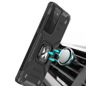 Wozinsky Ring Armor tough hybrid + magnetic holder Samsung Galaxy S22 Ultra dėklas telefonui juodos spalvos - Image 6