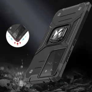 Wozinsky Ring Armor tough hybrid + magnetic holder Samsung Galaxy S22 Ultra dėklas telefonui juodos spalvos - Image 7