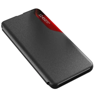 Eco Leather View elegant a flip and su stoveliu Samsung Galaxy S22 + (S22 Plus) dėklas telefonui raudonos spalvos - Image 3