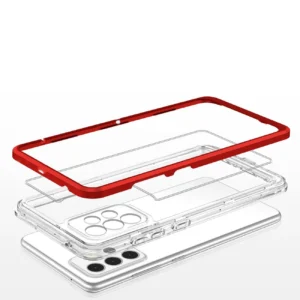 Skaidrus 3in1 Samsung Galaxy A33 5G Frame Gel dėklas telefonui raudonos spalvos - Image 5