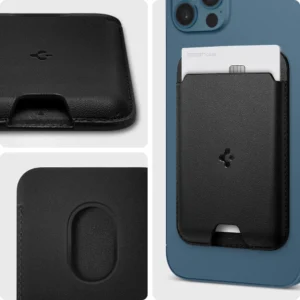 Spigen VALENTINUS MAGSAFE UNIVERSAL MAGNETIC CARD HOLDER juodos spalvos - Image 9